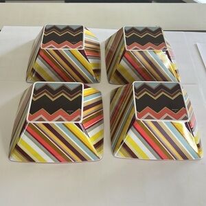 Set of Four Missoni Melamine Soup Salad Cereal Bowls